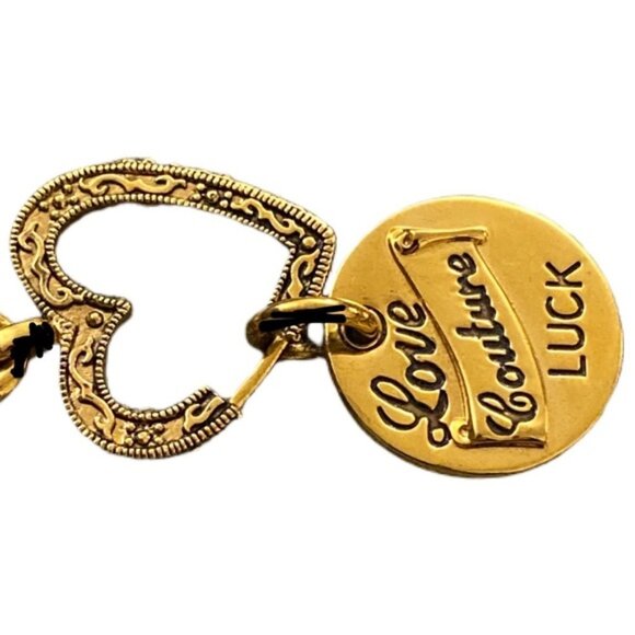 VTG Juicy Couture Womens Bracelet Lady Juicy Horseshoe Charm Gold Tone Chain 8" - Picture 7 of 9